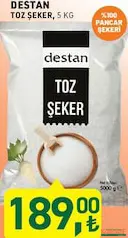 DESTAN TOZ ŞEKER 5 KG indirimli fiyat DESTAN TOZ ŞEKER 5 KG fiyat ve kampanya bilgisi
